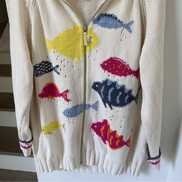 NWT Anthropologie Pilcro Fish Icon Zip-Up Sweater - Picture 7 of 11